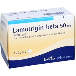 Abbildung: Lamotrigin beta 50 mg Tabletten 100 St, Tablette zur Herstellung einer Suspension zum Einnehmen PZN 03645370