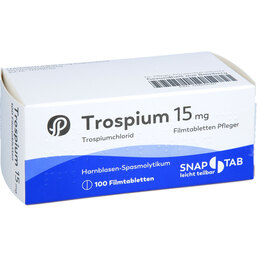 Abbildung: Trospium 15 mg Filmtabletten Pfleger 100 St, Filmtabletten PZN 03645430