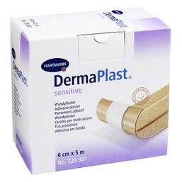 Abbildung: Dermaplast Sensitive Pflaster 6 cm x 5 m Pflaster, 1 St PZN 03645938