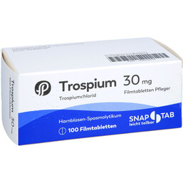 Abbildung: Trospium 30 mg Filmtabletten Pfleger 100 St, Filmtabletten PZN 03646642