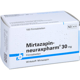 Abbildung: Mirtazapin neuraxpharm 30 mg Filmtabletten 100 St, Filmtabletten PZN 03647400
