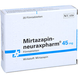 Abbildung: Mirtazapin neuraxpharm 45 mg Filmtabletten 20 St, Filmtabletten PZN 03647417