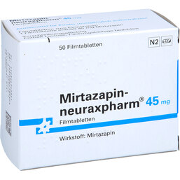 Abbildung: Mirtazapin neuraxpharm 45 mg Filmtabletten 50 St, Filmtabletten PZN 03647423