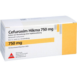 Abbildung: Cefuroxim Hikma 750 mg Injek 10 St, Pulver zur Herstellung einer Injektionslösung PZN 03647788