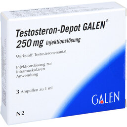 Abbildung: Testosteron depot Galen 250 mg Injektionslösung 3X1 ml, Injektionslösung PZN 03649327