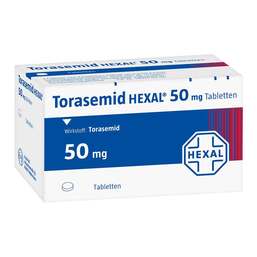 Abbildung: Torasemid Hexal 50 mg Tabletten 30 St, Tabletten PZN 03650307