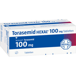 Abbildung: Torasemid Hexal 100 mg Tabletten 30 St, Tabletten PZN 03650359