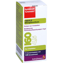 Abbildung: Symbicort Turbohaler 160 / 4,5 µg / Dosis 120 ED 1 St, Inhalationspulver PZN 03652625