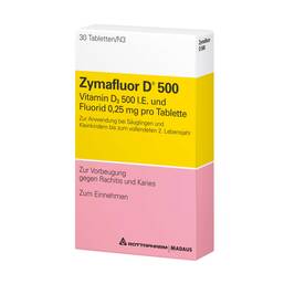 Abbildung: Zymafluor D 500 Tabletten Tabletten, 30 St PZN 03665065