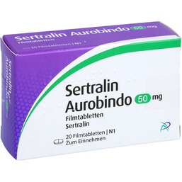 Abbildung: Sertralin Aurobindo 50 mg Filmtabletten 20 St, Filmtabletten PZN 03669287