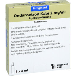 Abbildung: Ondansetron Kabi 2 mg / ml 8 mg Injektionslösung 5X4 ml, Injektionslösung PZN 03672421