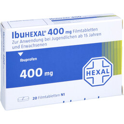 Abbildung: Ibuhexal 400 Filmtabletten 20 St, Filmtabletten PZN 03674087