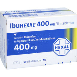 Abbildung: Ibuhexal 400 Filmtabletten 50 St, Filmtabletten PZN 03674093