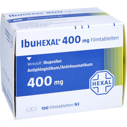 Abbildung: Ibuhexal 400 Filmtabletten 100 St, Filmtabletten PZN 03674101