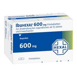 Abbildung: Ibuhexal 600 Filmtabletten 100 St, Filmtabletten PZN 03674130