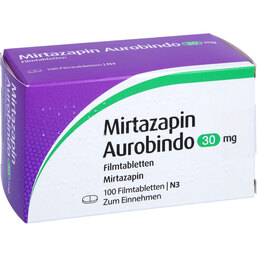 Abbildung: Mirtazapin Aurobindo 30 mg Filmtabletten 100 St, Filmtabletten PZN 03675164