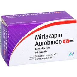 Abbildung: Mirtazapin Aurobindo 45 mg Filmtabletten 50 St, Filmtabletten PZN 03675715
