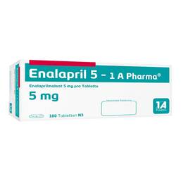 Abbildung: Enalapril 5 1A Pharma Tabletten 100 St, Tabletten PZN 03682046
