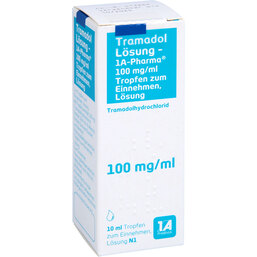 Abbildung: Tramadol Lösung 1A Pharma 10 ml, Lösung zum Einnehmen PZN 03682537