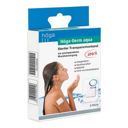 Abbildung: Höga Derm aqua transparent Verband mit Wundauflage 5x7cm steril 5 St, Pflaster PZN 03686908