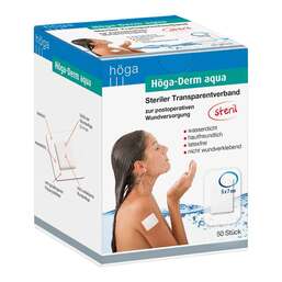 Abbildung: Höga Derm aqua transparent Verband mit Wundauflage 5x7cm steril 50 St, Pflaster PZN 03686989