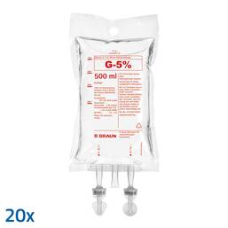 Abbildung: Glucose 5% B.Braun Ecobag 20X500 ml, Infusionslösung PZN 03705333