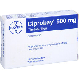 Abbildung: Ciprobay 500 Filmtabletten 14 St, Filmtabletten PZN 03709615
