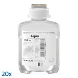 Abbildung: Aqua AD Injectabilia Ecoflac Plus Injektionslösung 20X100 ml, Injektionslösung PZN 03710653