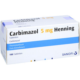Abbildung: Carbimazol 5 mg Henning Tabletten 100 St, Tabletten PZN 03735908