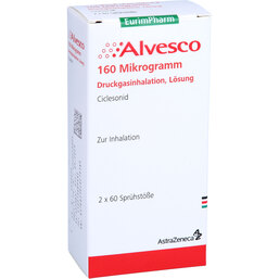 Abbildung: Alvesco 160 µg 2x60 Hub Dosieraerosol 2 St, Dosieraerosol PZN 03736894