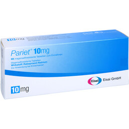 Abbildung: Pariet 10 mg magensaftresistente Tabletten 98 St, Tabletten magensaftresistent PZN 03743339