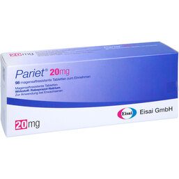Abbildung: Pariet 20 mg magensaftresistente Tabletten 98 St, Tabletten magensaftresistent PZN 03743345