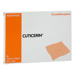 Abbildung: Cuticerin 7,5x7,5 cm Gaze mit Salbenbeschichtung 10 St, Kompressen PZN 03744758