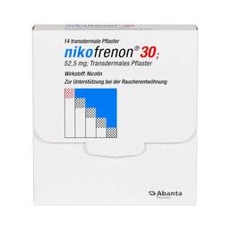 Abbildung: Nikofrenon 30 transdermale Pflaster Pflaster transdermal, 14 St PZN 03749804