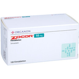 Abbildung: Zocor 10 mg Filmtabletten 100 St, Filmtabletten PZN 03750428