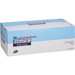 Abbildung: Enbrel 25 mg Pulver + gef.Spr.Trockensubstanz mit Lösungsmittel 24 St, Trockensubstanz mit Lösun PZN 03753295