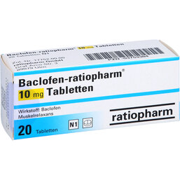 Abbildung: Baclofen ratiopharm 10 mg Tabletten 20 St, Tabletten PZN 03753384