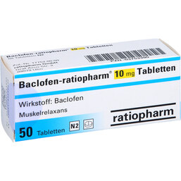 Abbildung: Baclofen ratiopharm 10 mg Tabletten 50 St, Tabletten PZN 03753390