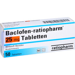 Abbildung: Baclofen ratiopharm 25 mg Tabletten 50 St, Tabletten PZN 03753421