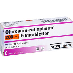Abbildung: Ofloxacin ratiopharm 200 mg Filmtabletten 6 St, Filmtabletten PZN 03758022