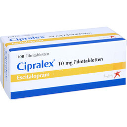 Abbildung: Cipralex 10 mg Filmtabletten 100 St, Filmtabletten PZN 03770164