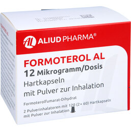 Abbildung: Formoterol AL 12 Mikrogramm / Dosis Inhalationskapseln 2X60 St, Hartkapseln mit Pulver zur Inhalation PZN 03770744