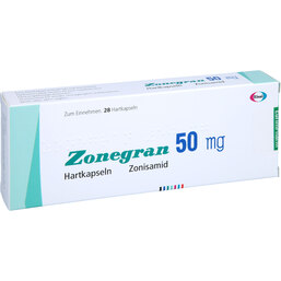 Abbildung: Zonegran 50 mg Hartkapseln 28 St, Hartkapseln PZN 03772246