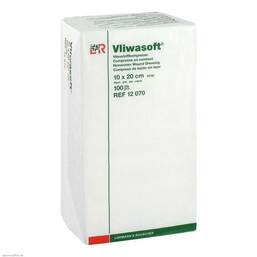 Abbildung: Vliwasoft Vlieskompressen 10x20cm 4-lagig unsteril 100 St, Kompressen PZN 03806956