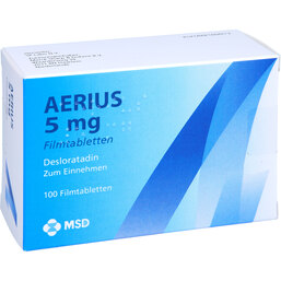 Abbildung: Aerius 5 mg Filmtabletten 100 St, Filmtabletten PZN 03812796