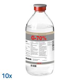 Abbildung: Glucose 70% B.Braun Glasflasche 10X500 ml, Infusionslösung PZN 03816707