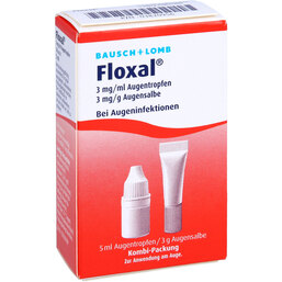 Abbildung: Floxal 3 mg / ml Augentropfen + 3 mg / g Augenslb.Kpg. 1 St, Kombipackung PZN 03820956