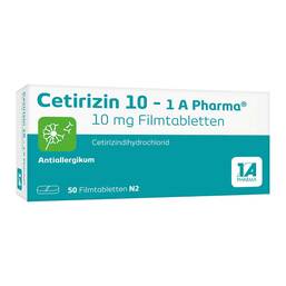 Abbildung: Cetirizin 10 1A Pharma Filmtabletten Filmtabletten, 50 St PZN 03823630