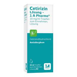 Abbildung: Cetirizin Lösung 1A Pharma Lösung, 20 ml PZN 03823883