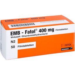 Abbildung: Emb Fatol 400 mg Filmtabletten 50 St, Filmtabletten PZN 03827289